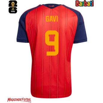 Spania Paez Gavi #9 Tricou Fotbal Replică Mondial 2026 Barbati Acasa